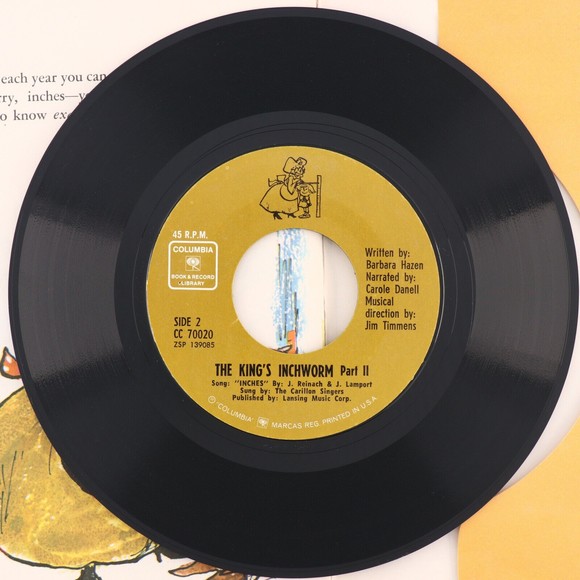 Carole Danell The King's Inchworm 1969 Book & Record Library 45 rpm 7" CC 70020 - Picture 10 of 12